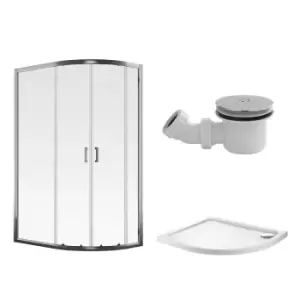 Image of Aqualux Framed 8 Offset RH Quadrant Shower Enclosure Kit (1200X800X2000mm) - Clear Glass