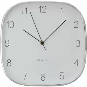 Image of Wall Clock Dark Silver / Black Finish Frame Clocks For Living Room / Bedroom / Contemporary Style Square Shaped Design Metal Clocks For Hallways 4 x