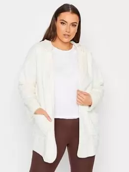 Image of Yours Hoodie Faux Fur Jacket, Grey, Size 22-24, Women