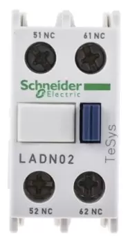 Image of Schneider Electric Auxiliary Contact Block - 2NC, 2 Contact, Front Mount