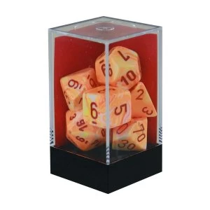 Image of Chessex Poly 7 Dice Set: Festive Sunburst With Red