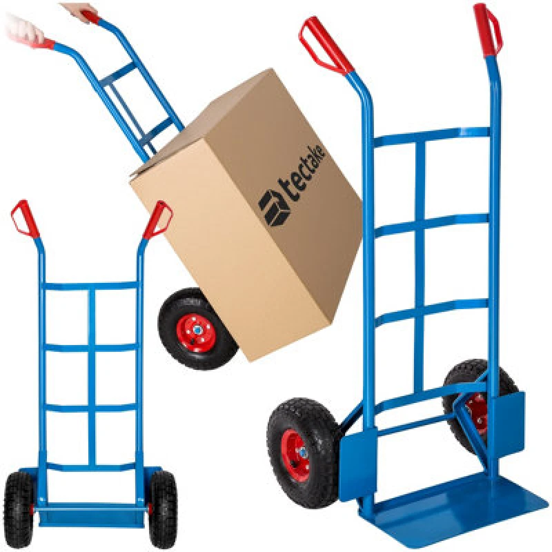 Image of Tectake Sack Barrow - Heavy-Duty, 200 Kg Load Capacity, Steel Frame - Blue