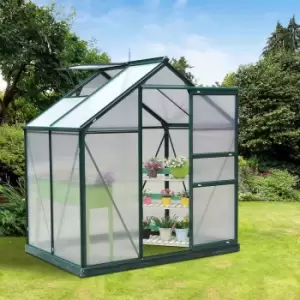 Image of Alfresco 6 x 4ft Walk-In Polycarbonate Greenhouse, Green