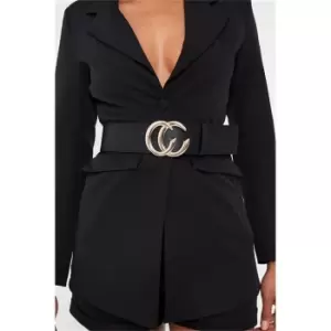 Image of I Saw It First Black Belt With Gold C Buckle - Black