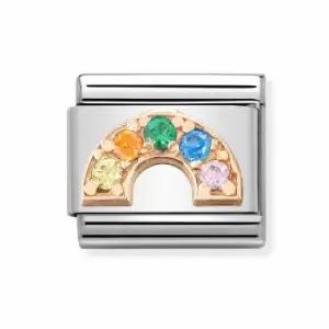 Image of Nomination Classic Rose Gold Rainbow with CZ Charm