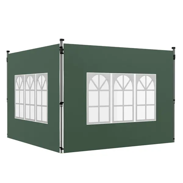 Image of Outsunny 2x Gazebo Side Panels for 3x3m or 3x4m - Green