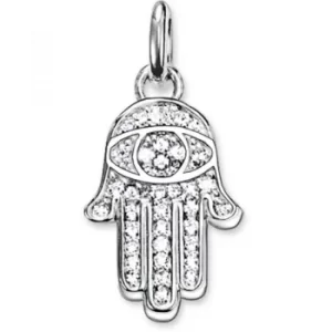 Image of Ladies Thomas Sabo Sterling Silver Karma Beads Fatimas Hand Pendant