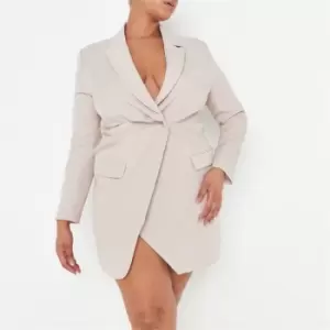 Image of Missguided Plus Size Blazer Dress - Beige