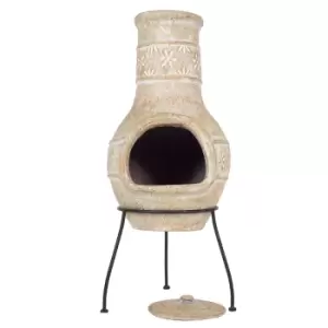 Image of La Hacienda Star Flower Medium Chimenea - Straw