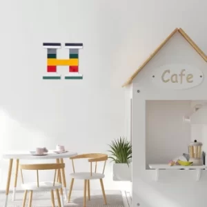 Image of Alphabet H 2 Multicolor Decorative Wooden Wall Accessory