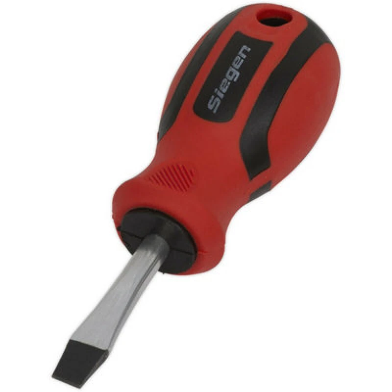 Image of Loops Slotted 6 x 38mm Screwdriver with Soft Grip Handle - Chrome Vanadium Shaft Multi
