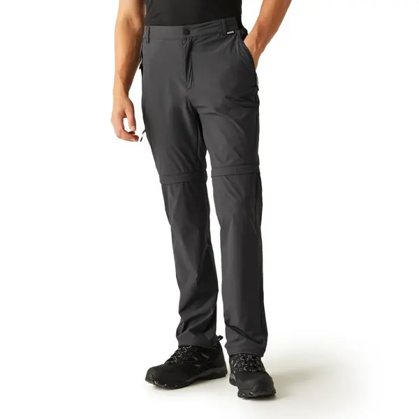 Image of Regatta Mens Travel Lightweight Zip Off Walking Trousers 30R - Waist 30' (76cm), Inside Leg 32' ASH RMJ307-61I-30R