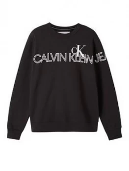 Image of Calvin Klein Jeans Outline Logo Sweatshirt - Black