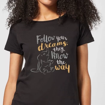 Image of Dumbo Follow Your Dreams Womens T-Shirt - Black - S