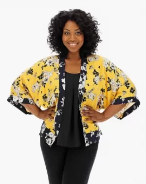 Image of Oasis Curve Scarf Print Kimono Jacket