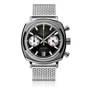 Image of Duckworth Prestex Watch Chronograph 42 Black Sunburst Mesh Bracelet Limited Edition