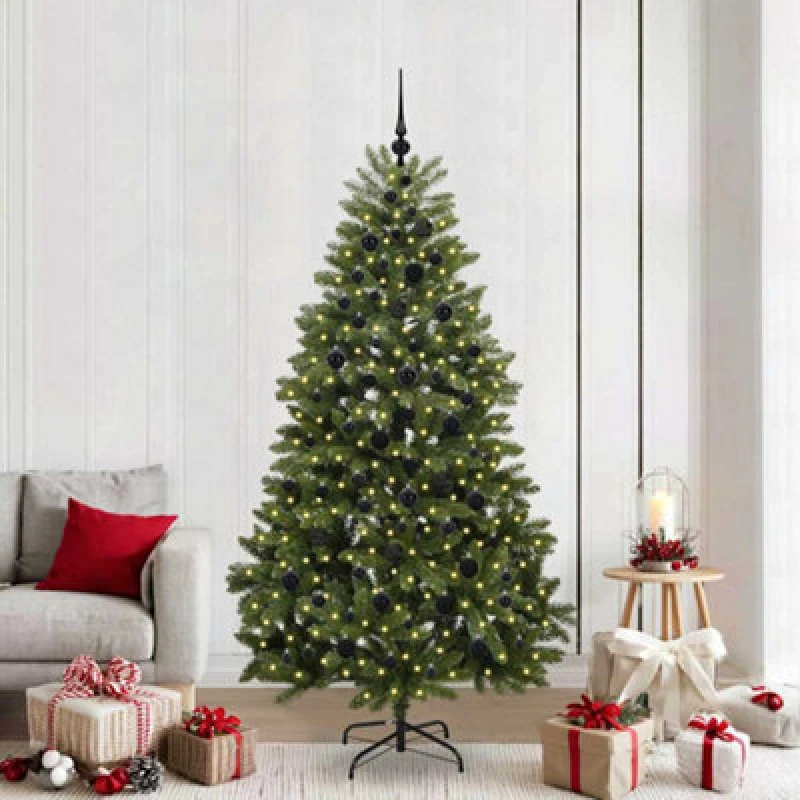Image of Vidaxl Artificial Christmas Tree With Stand Green 210 Cm Pvc And Metal
