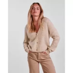 Image of Cropped V-Neck Cardigan with Button Fastening