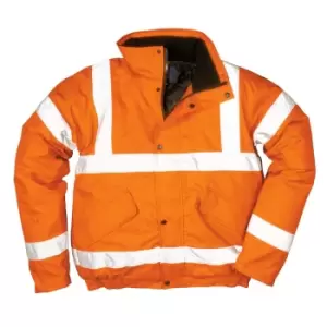 Image of Portwest Mens Hi-Vis Safety Workwear Bomber Jacket GO/RT (S) (Orange)
