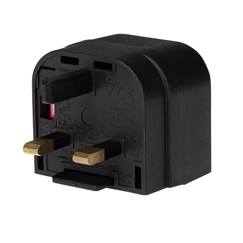 Image of Maplin Maplin EU 2 Pin Plug to UK Mains Plug Converter with 3 Amp Fuse - Black 117PAM