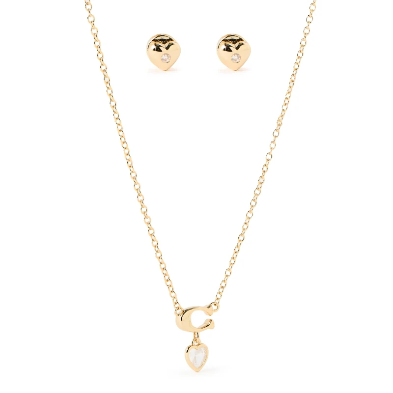 Image of COACH Womens Crystal Jewellery Set Jewellery Sets One Size Gold 71246310000