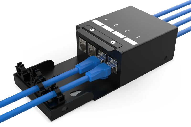 Image of Digitus Consolidation point box. 4-port Keystone modules with intellig