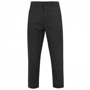 Image of Farah Vintage Hawtin Tapered Crop Check Trousers - Charcoal 022