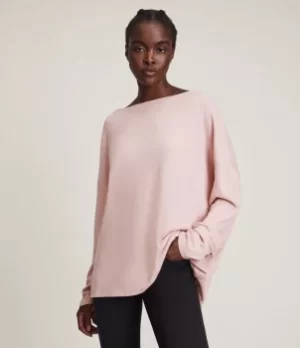 Image of AllSaints Womens Rita T-Shirt, Petal Pink, Size: M