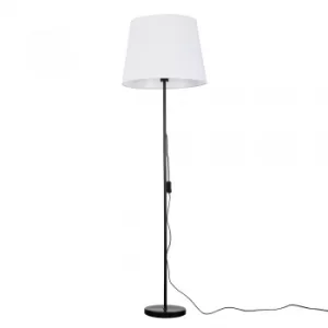 Image of Charlie Black Floor Lamp with XL White Aspen Shade