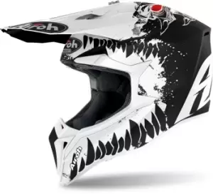 Image of Airoh Wraap Beast Motocross Helmet, black-white Size M black-white, Size M