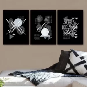 Image of 3SC129 Multicolor Decorative Framed Painting (3 Pieces)