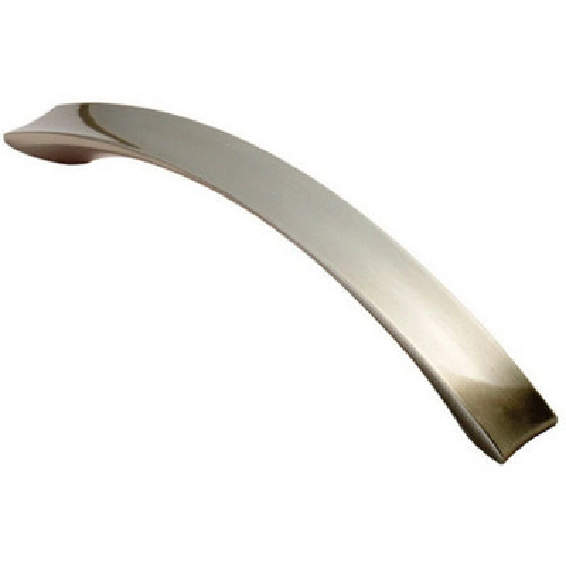 Image of Loops Concave Bow Cabinet Pull Handle 198 x 23mm 160mm Fixing Centres Satin Nickel Metallics unisex