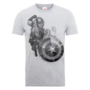 Image of Marvel Avengers Assemble Captain America Mono T-Shirt - Grey - M