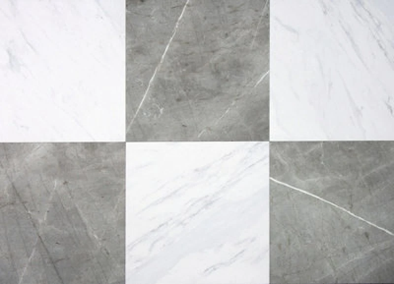 Image of Floorpops Chris Loves Julia Bonneville Grey & White Marble Peel & Stick Floor Tiles, Fp4421