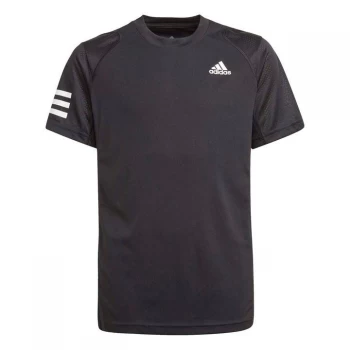 Image of adidas Basic Club 3 Stripe T Shirt - Black/White