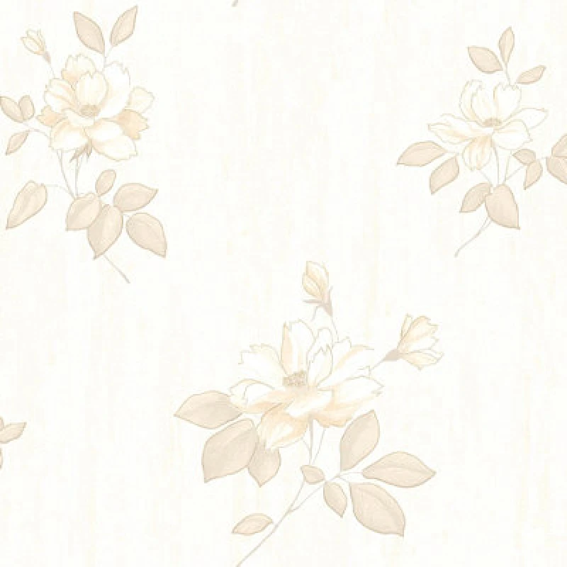 Image of Muriva Cream Floral Mica Effect Embossed Wallpaper