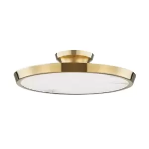 Image of Draper LED Flush Mount Brass, Alabaster