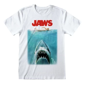 Image of Jaws - Poster Unisex Medium T-Shirt - White