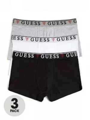 Image of Guess Jeans Three Pack Trunk, Black/White/Grey Size M Men