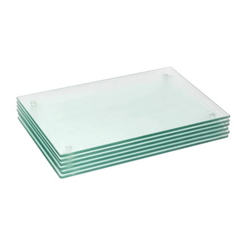 Image of Harbour Housewares 6X Glass Placemats - 30 X 20Cm - Clear - Dining Table Place Mats Tabletop Protector For Kitchen Worktops