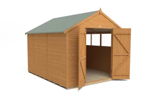 Image of Forest Garden 10 x 8ft Apex Shiplap Dip Treated Double Door Shed with Assembly