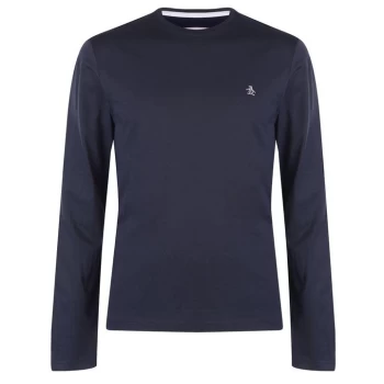 Image of Original Penguin Original Long Sleeve Crew T Shirt - Blue
