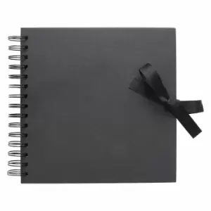 Image of All Purpose Scrapbook with Ribbon Tie 8x8 Inch, black