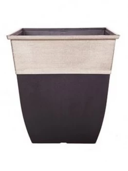 Image of Hendriks Tall Square 17" Champagne Top Planter