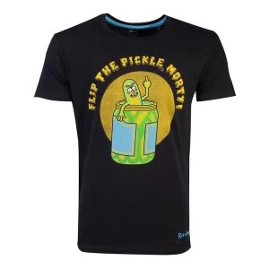 Image of Rick And Morty - Flip The Pickle Mens Medium T-Shirt - Black
