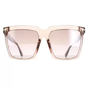 Image of Square Shiny Transparent Beige Brown Mirror Sabrina 02 FT0764