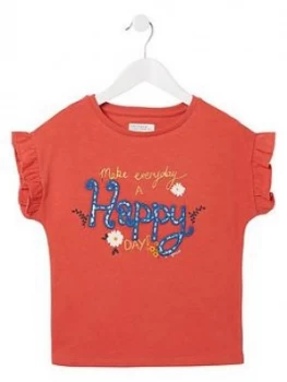 Image of Fat Face Girls Make Everyday Happy Graphic T-Shirt - Red