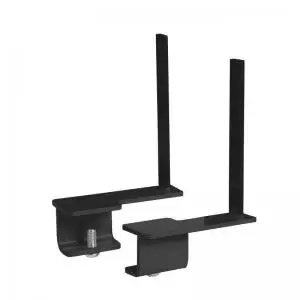 Image of Aluminium framed screen brackets pair to fit on back of desk - black