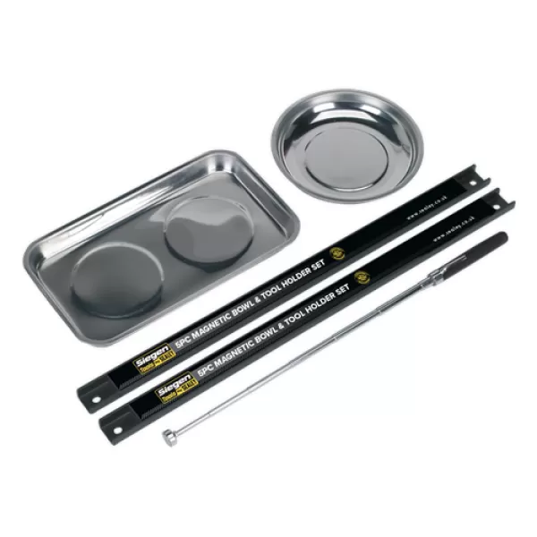 Image of Genuine SEALEY S0773 Magnetic Bowl & Tool Holder Set 5pc