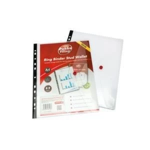 Image of Original Concord Ring Binder Stud Wallet Reinforced Spine A4 Clear Pack of 5